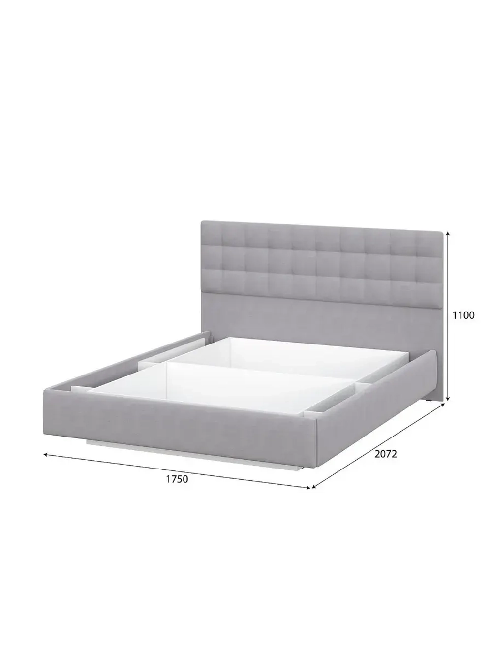 Кровать двухспальная 160х200 мягкая спинка Белый