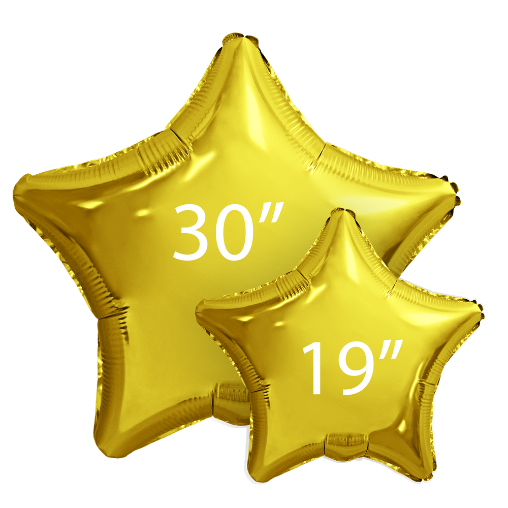 Фольгированный шар-звезда, металлик, золото, 76 см