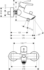 Смеситель для ванны Talis S Hansgrohe