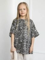 Футболка для девочки оверсайз, принт питон