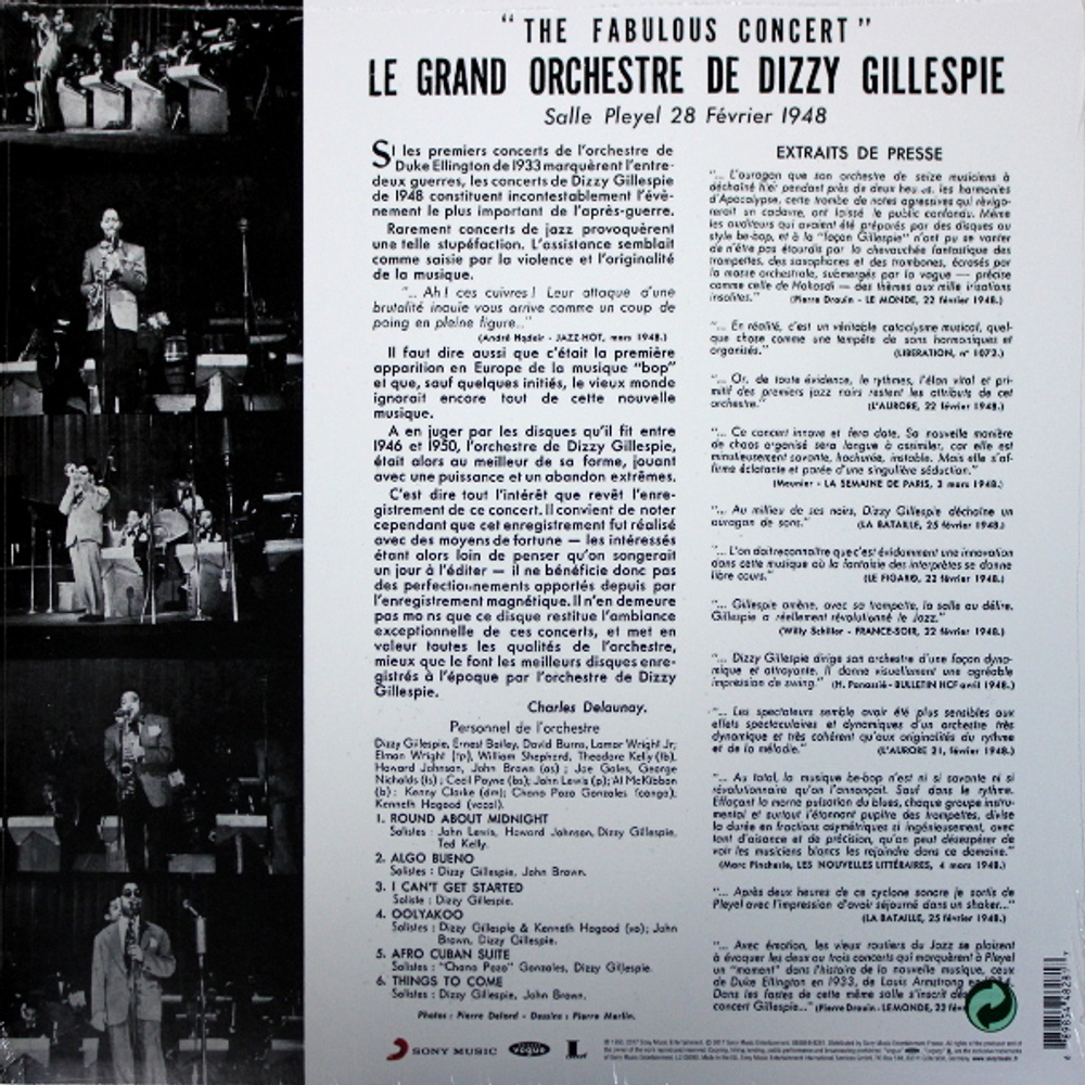 Dizzy Gillespie / Pleyel Jazz Concert 1948 (Coloured Vinyl)(LP)