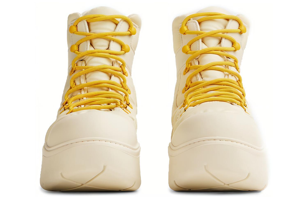 Bottega Veneta Puddle Bomber Ankle Boot White