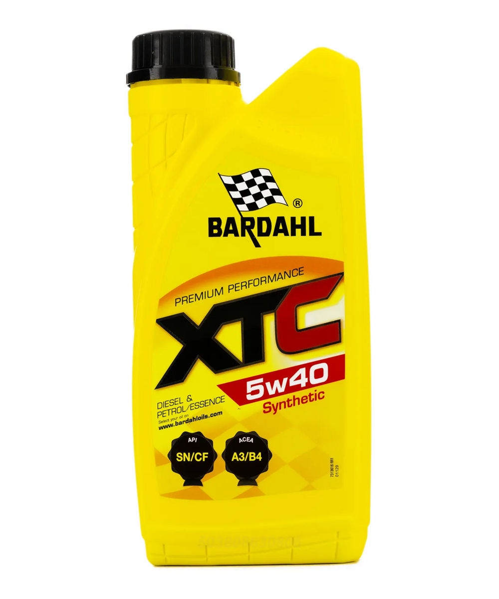 Моторное масло Bardahl XTC 5W-40, SN/CF, A3/B4, синтетическое, 1 л
