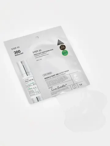 VT Cosmetics Двухступенчатая тканевая маска с микроиглами для глубокого восстановления и выравнивания тона Cica Reedle Shot 300 2Step Mask 1.5+25 гр