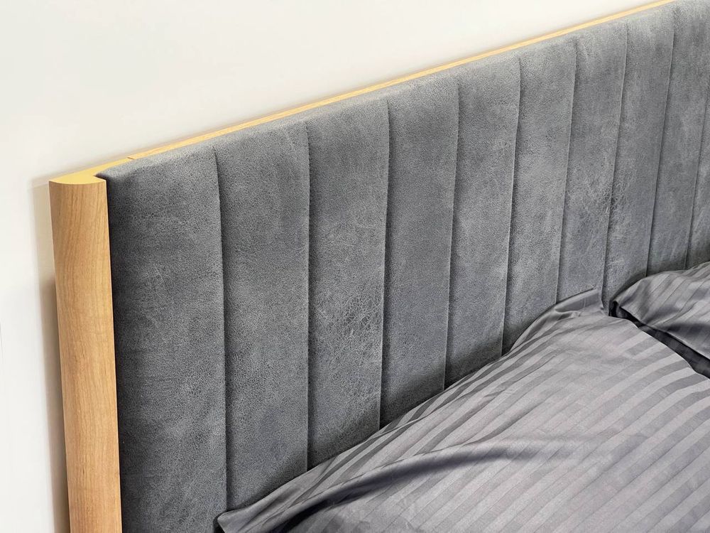 Кровать Адам с подъемным механиз (дуб крафт золотой/грей алькантара)