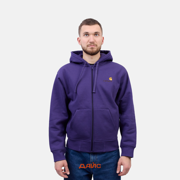 Толстовка мужская Carhartt WIP Hooded American Script Jacket артикул:I033063_aura - купить в магазине Дайс