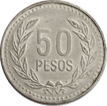 50 песо 2007-2012 Колумбия