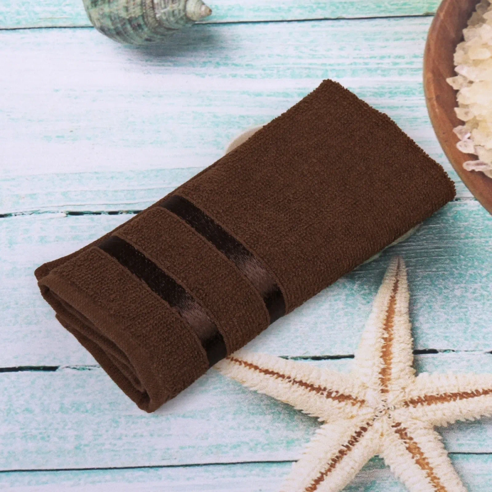 Полотенце махровое 30*30см «LUNA» цвет темно-коричневый 04040 плотность 360гр/м2