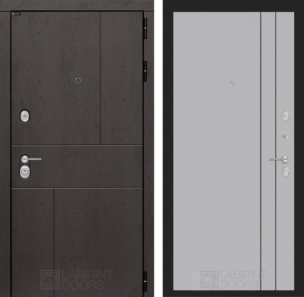 Входная дверь Лабиринт УРБАН - 10 Серый софт рельеф