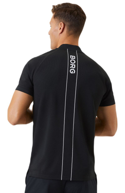 Мужское теннисное поло Björn Borg Ace Performance Zip Polo - черный