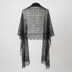 Палантин "Северные узоры" из ультрамягкого оренпуха - Черный