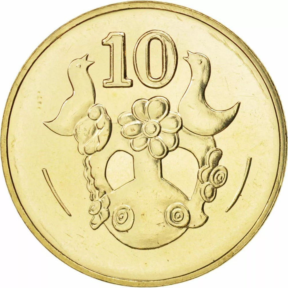Cyprus, 10 Cents (Type 2 Coat of Arms), 2004, BU