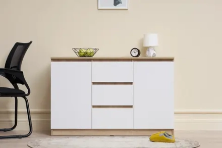Комод Челси 1200 дуб сонома / белый глянец
