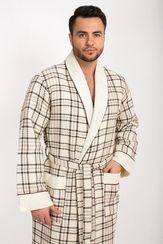 Вафельный мужской халат Gentelmen Style кремовый