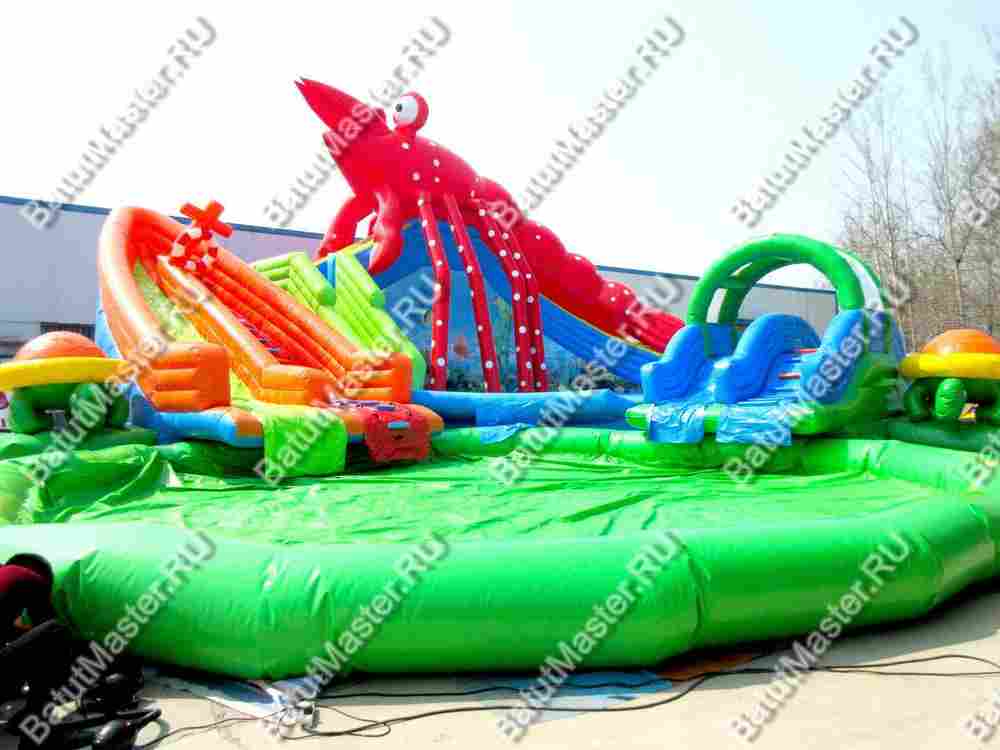 Наземный надувной аквапарк «Аквасфера-2», бассейн с круглым бортом и горкой 27*20*8 м