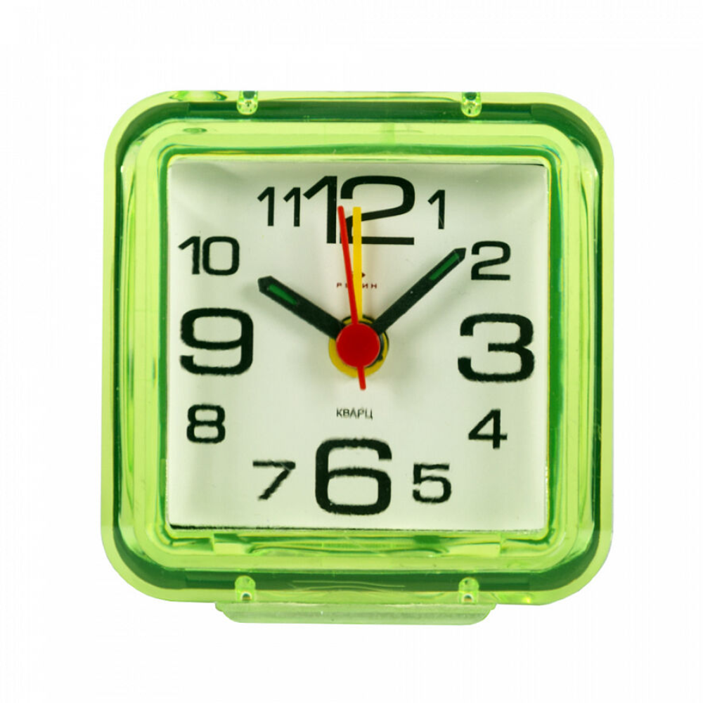 Будильник кварц зеленый "Рубин" B1-003