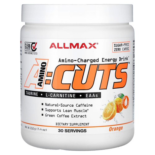 ALLMAX, ACUTS, энергетический напиток с аминокислотами, апельсин, 210 г (7,4 унции)
