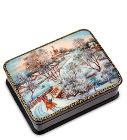Народные промыслы ШК-19/39-A Шкатулка в технике декупаж «Зима» (10х8х3,5)