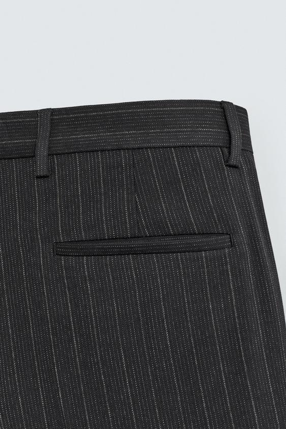 ZARA БРЮКИ В ПОЛОСКУ, ТЕМНО-СЕРЫЙ