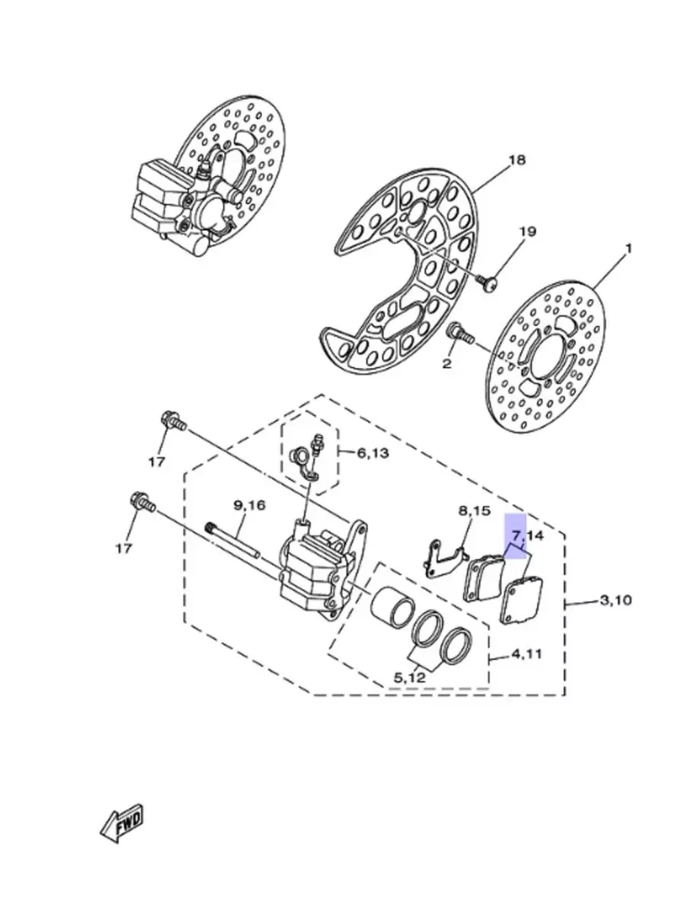Колодки тормозные 5LPW00450000