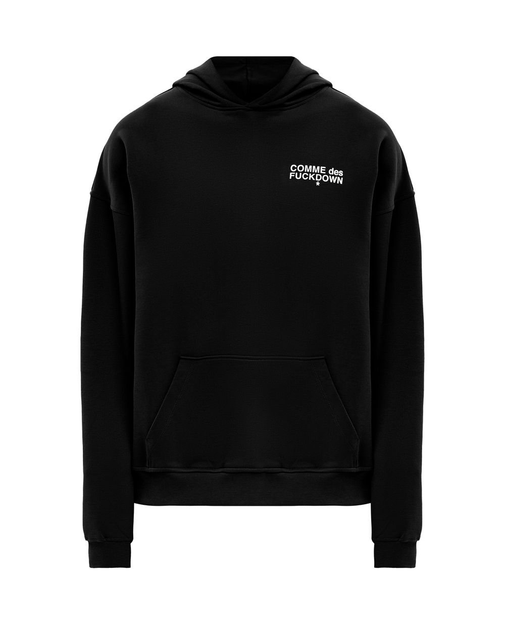 COMME DES FUCKDOWN ХУДИ ЧЕРНАЯ С ЛОГОТИПОМ БРЕНДА