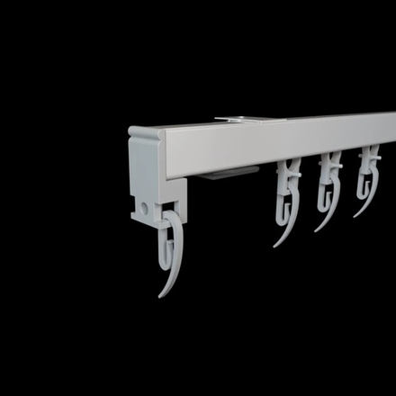 Профильный алюминиевый карниз 1-рядный "Барселона", белый. Цена за 1 п.м.