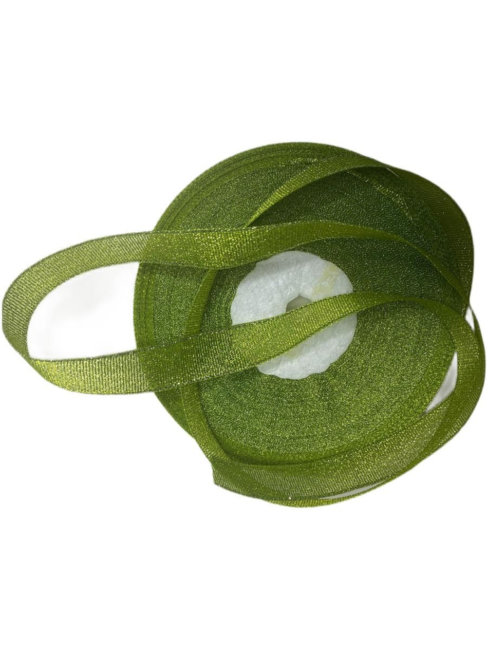 Лента люрекс 12мм - 33м -1 боб. (зеленый с серебром)