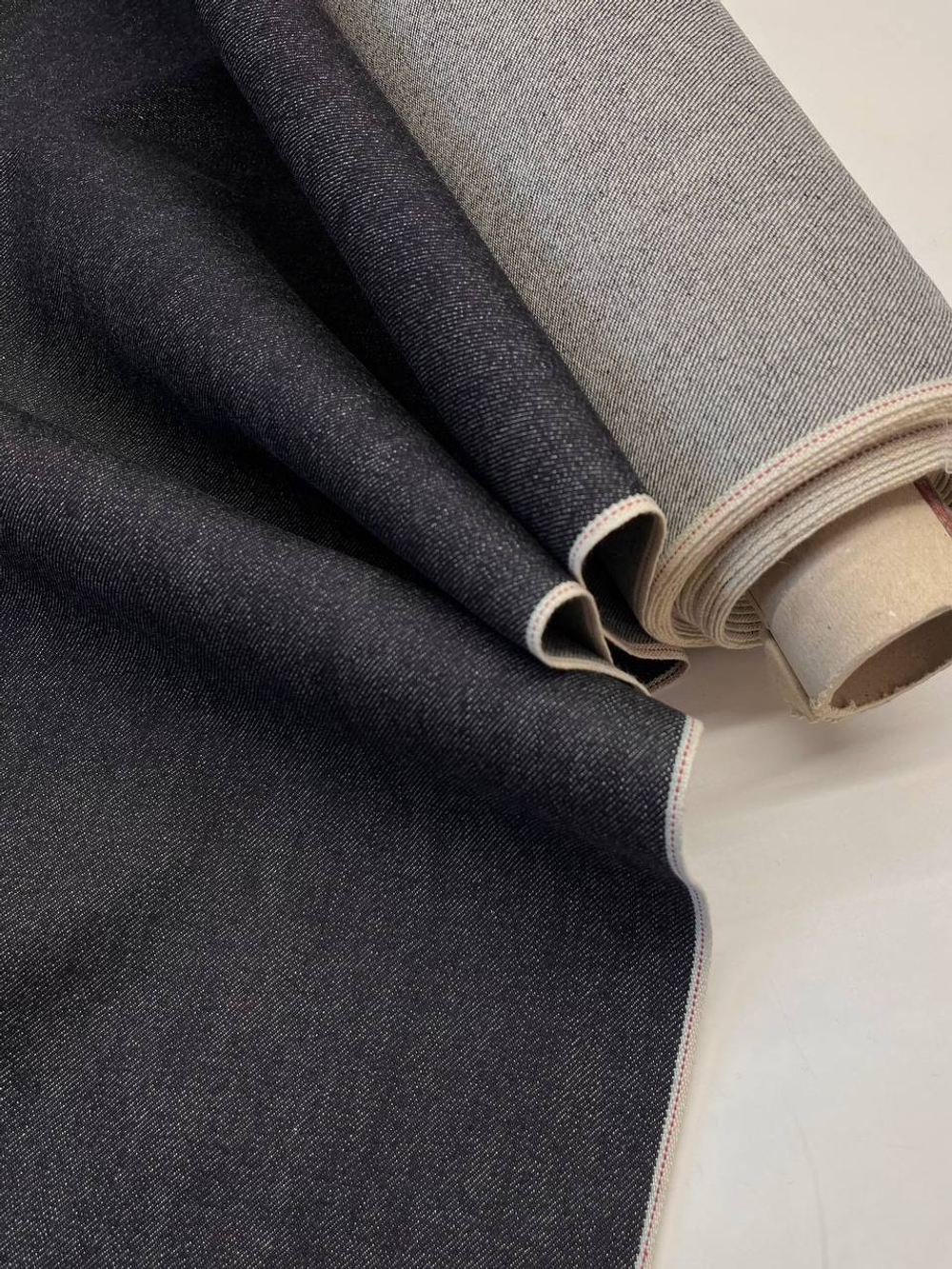 Джинса (деним) хлопок с шерстью Loro Piana selvidge синяя