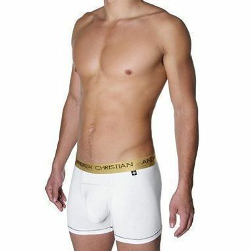 Мужские трусы хипсы белые Andrew Christian Infinity Boxer White