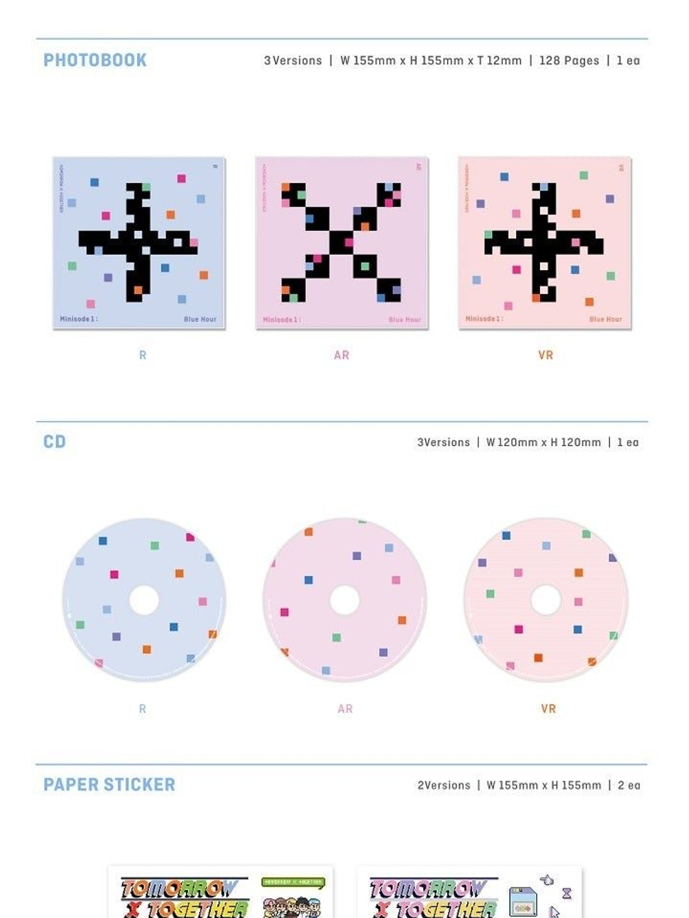 Альбом TXT - Minisode 1 : Blue Hour 3rd Mini Album 3 Version SET