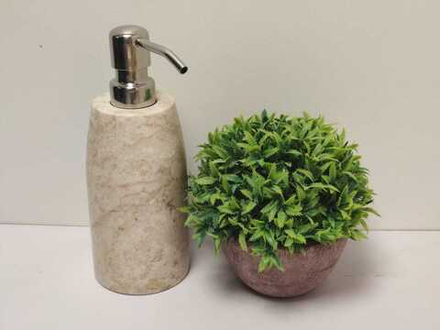 Дозатор для мыла из мрамора Cream DM-80101 (Stainless) Прямоуг