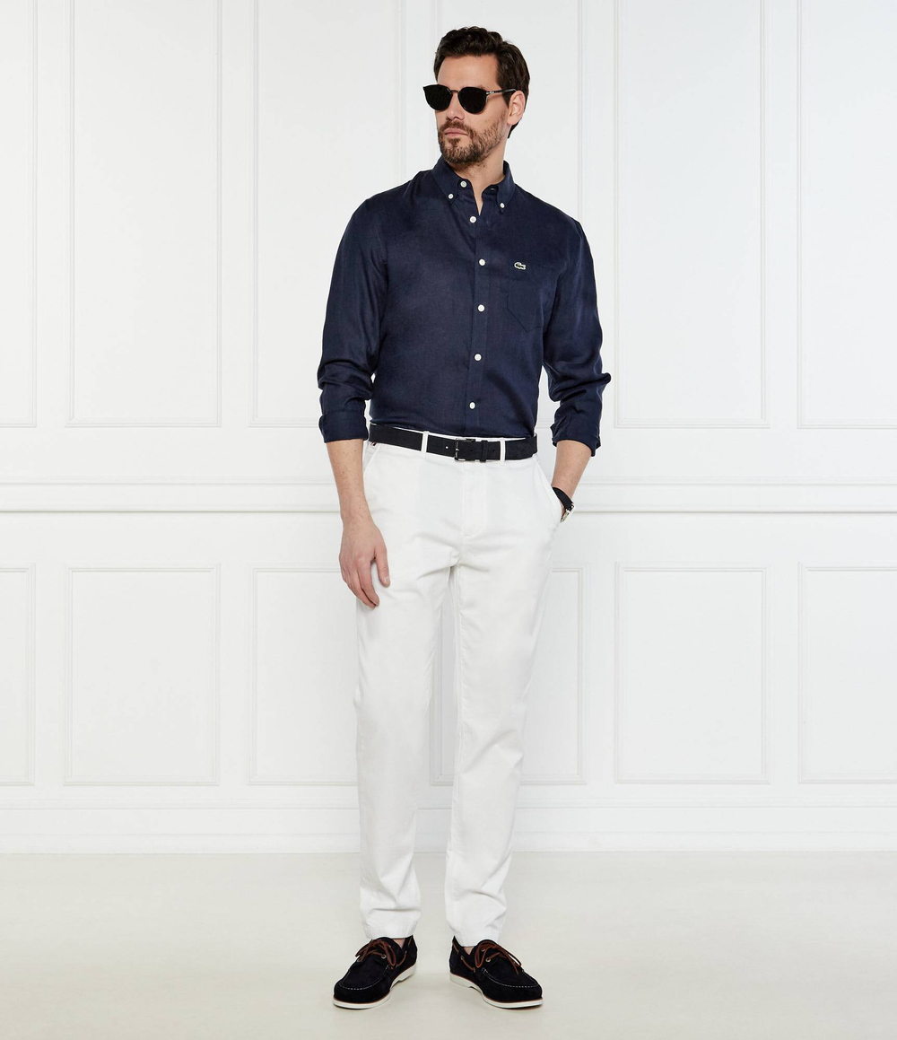 Льняная рубашка Lacoste - темно-синий(CH5692)