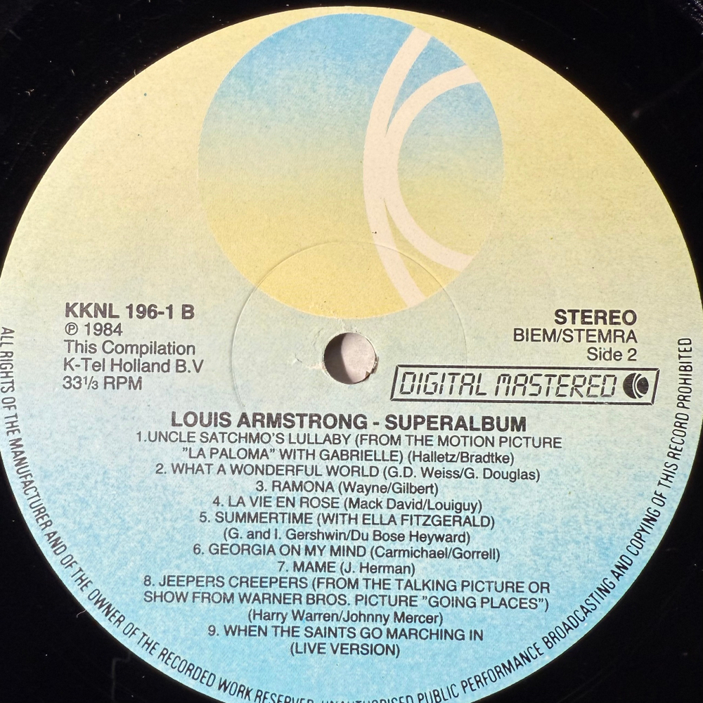 Louis Armstrong ‎– Superalbum (Голландия 1984г.)