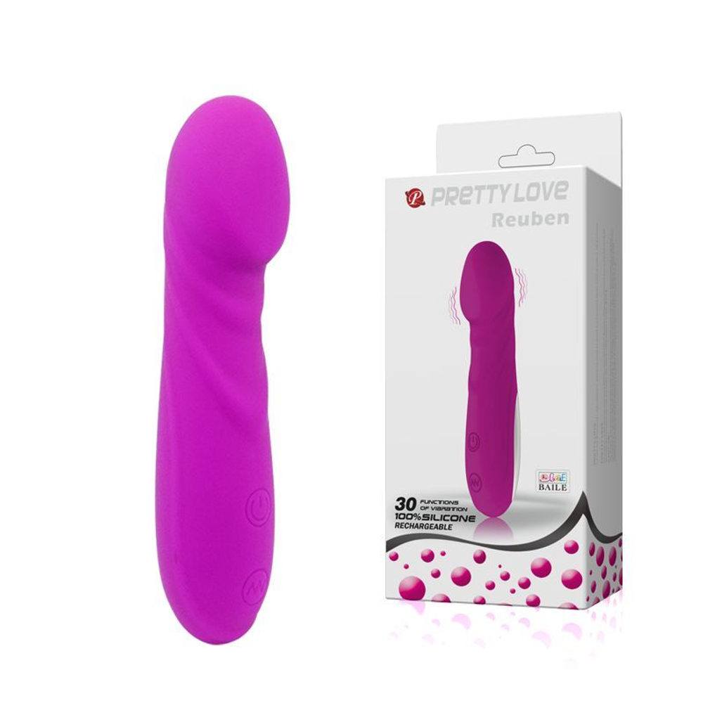 Pretty Love Reuben – перезаряжаемый вибромассажер для точки G, силиконовый, лиловый, 14,2 см, 30 режимов