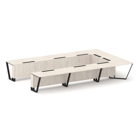 Steel Meet Стол переговорный П-образный KD-PR.B.SP-15P Денвер Светлый/Металл Черный 4800*3200*750