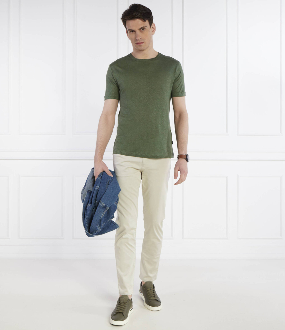 Льняная футболка Tiburt 456 BOSS BLACK - зеленый(50511612)