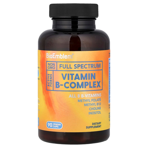 BioEmblem, комплекс витаминов группы B, 90 растительных капсул
