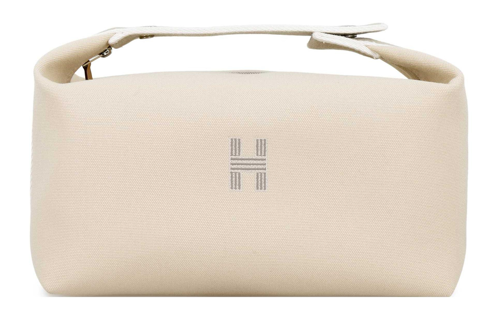 HERMES Bride a Brac Cotton Storage Bag, Toiletry Bag Large Women"s Ecru