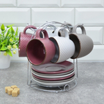 Чайный набор 12 предметов на подставке 150мл 915-6MS