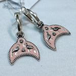 Серьги "Лунница с птичками" горячая эмаль мал.