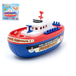 357376 Детский корабль «Пожарная лодка», работает от батареек, брызгает водой