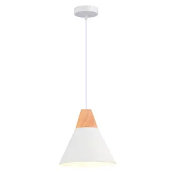 SLE125103-01 Светильник подвесной Белый/Белый, Светлое дерево E27 1*60W MODICA