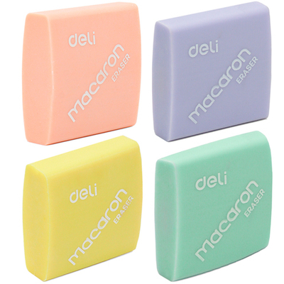 Ластик DELI "Macaron", квадратный, ассорти, 35х35х11 мм