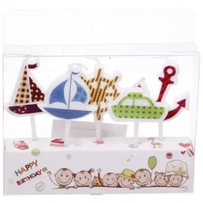 Свечи для торта «Морские приключения» (набор 5 шт) 8 см