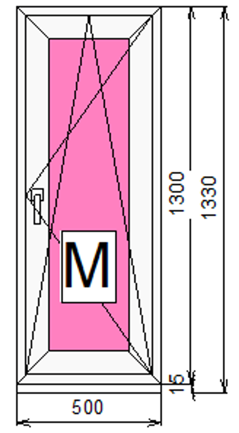 Пластиковое окно 1300 х 500 ТермА Эко + Москитная сетка