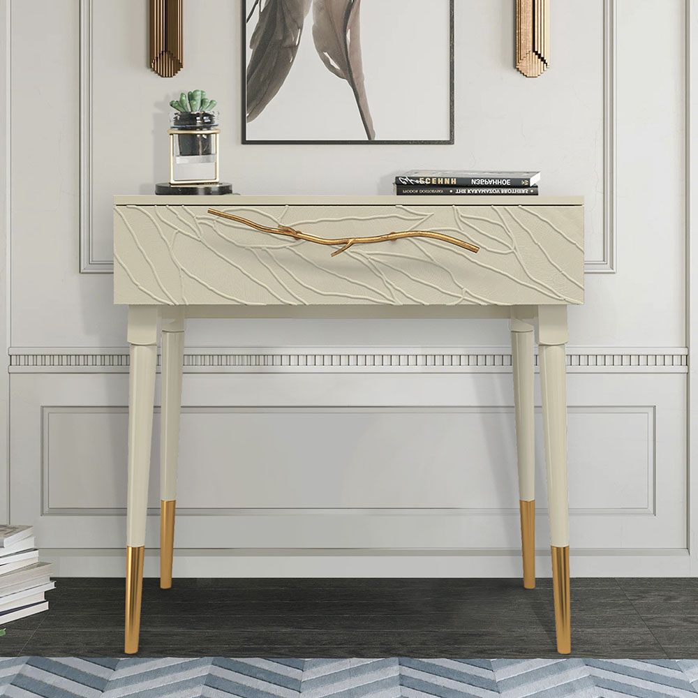 Консоль Арт Колор leaves Стайл Голд Серый шелк