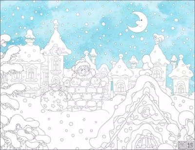 Цифровое панно ID Wall Раскраска в цвете "Новогодняя ночь"