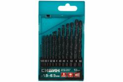 Набор сверл по металлу (13 шт; 1.5-6.5 мм; HSS) СИБИН 29610-H13
