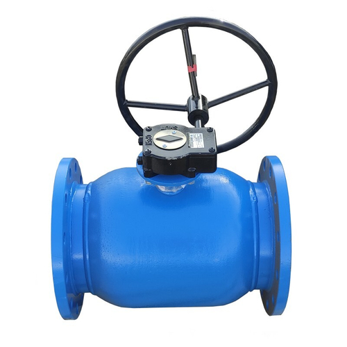 Кран стальной шаровой цельносварной PR КШ.Р.Ф.З, DN-250 PN-16, длина-530мм, стандартнопроходной, фланцевый с редуктором