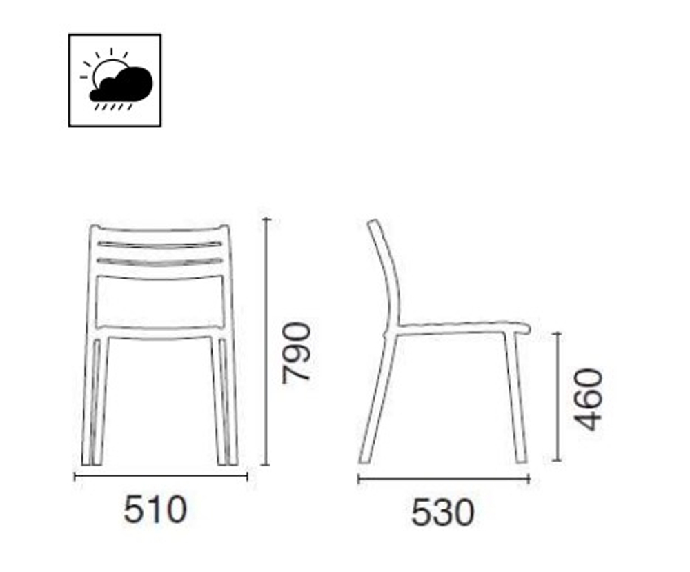 Стул пластиковый Papatya Hisar-S, янтарно-оранжевый